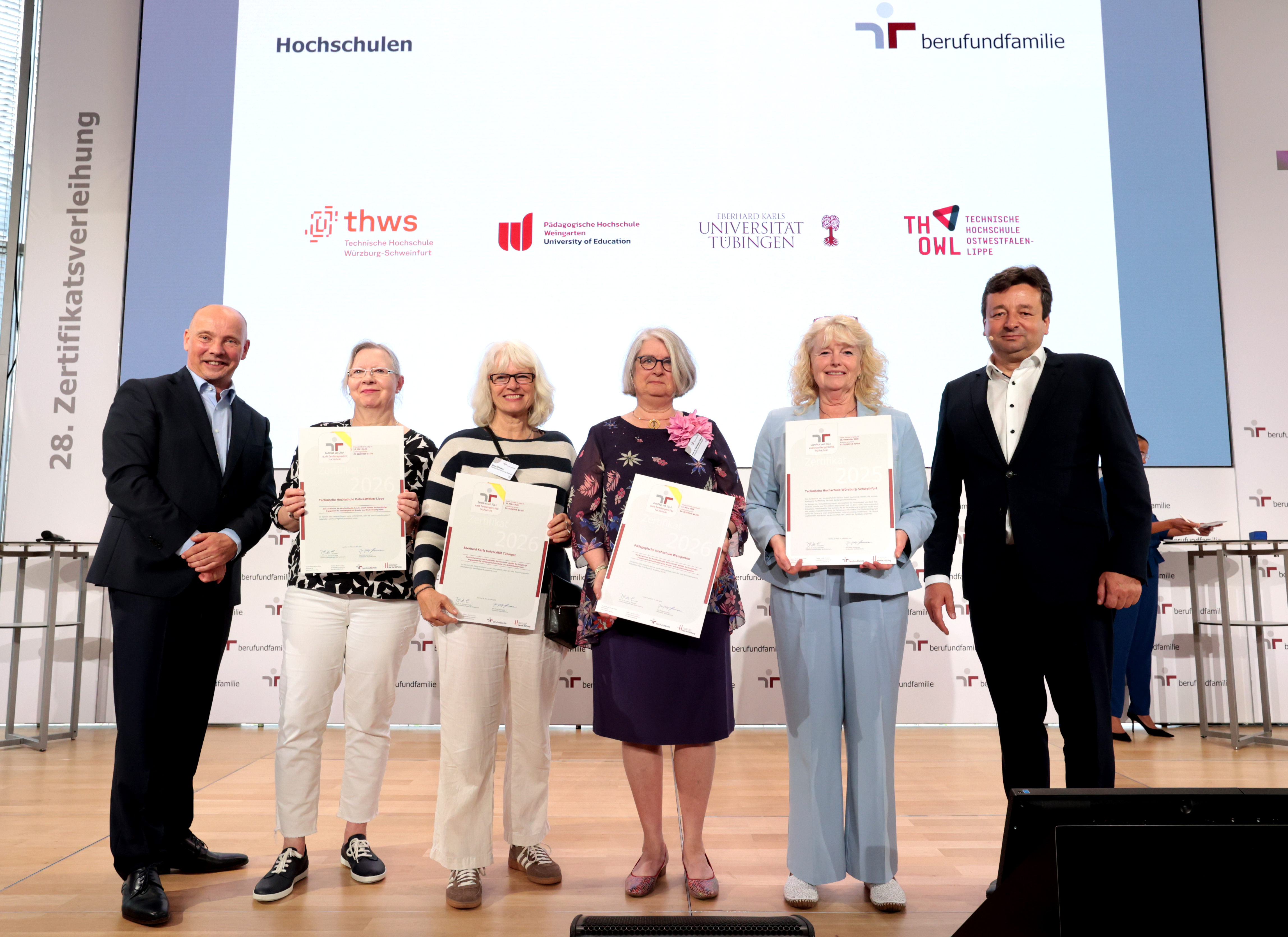 Technische Hochschule Würzburg-Schweinfurt (Z2), Pädagogische Hochschule Weingarten (Z4), Eberhard Karls Universität Tübingen (Z5), Technische Hochschule Ostwestfalen-Lippe (Z5)