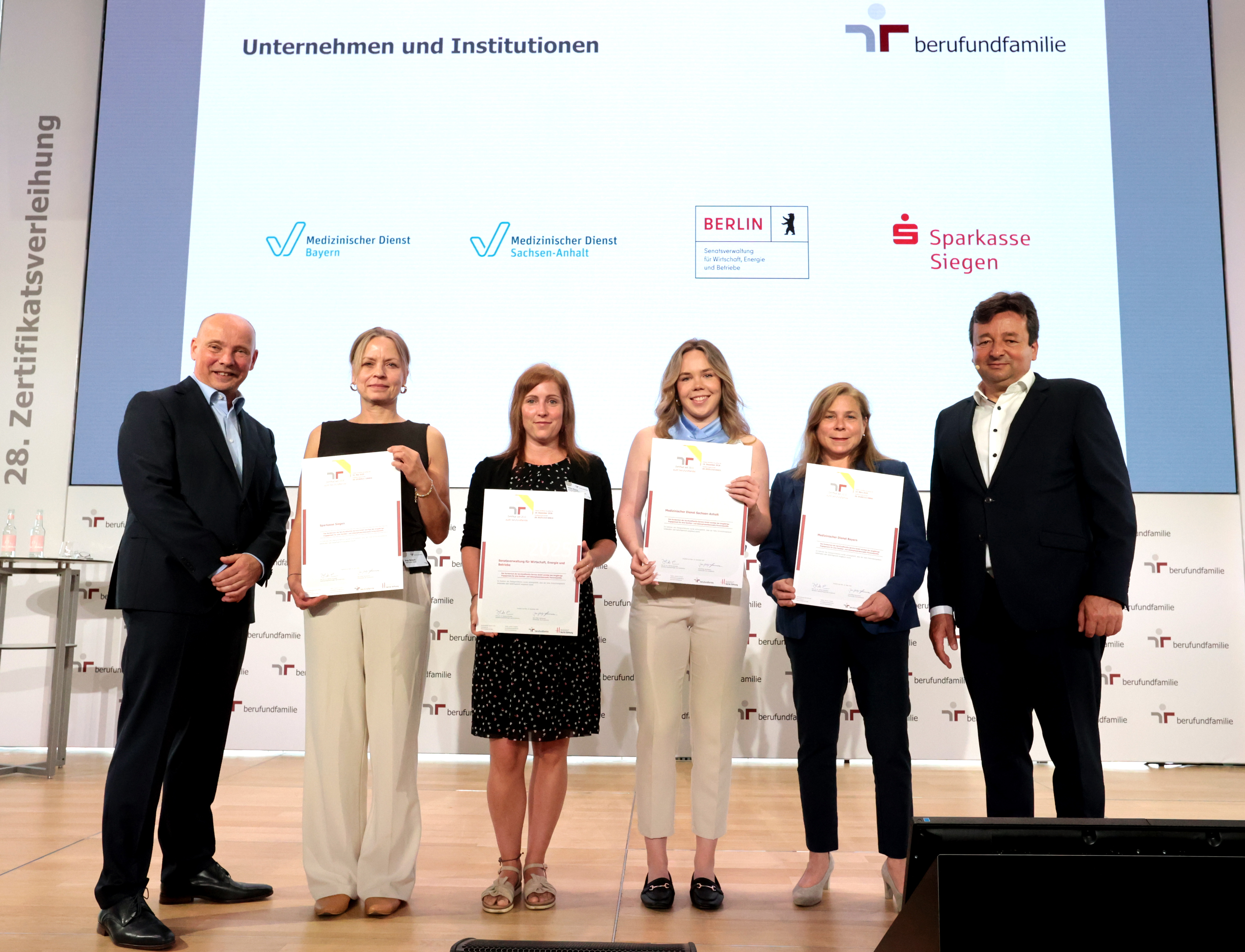 Medizinischer Dienst Bayern, Medizinischer Dienst Sachsen-Anhalt, Senatsverwaltung für Wirtschaft, Energie und Betriebe, Sparkasse Siegen