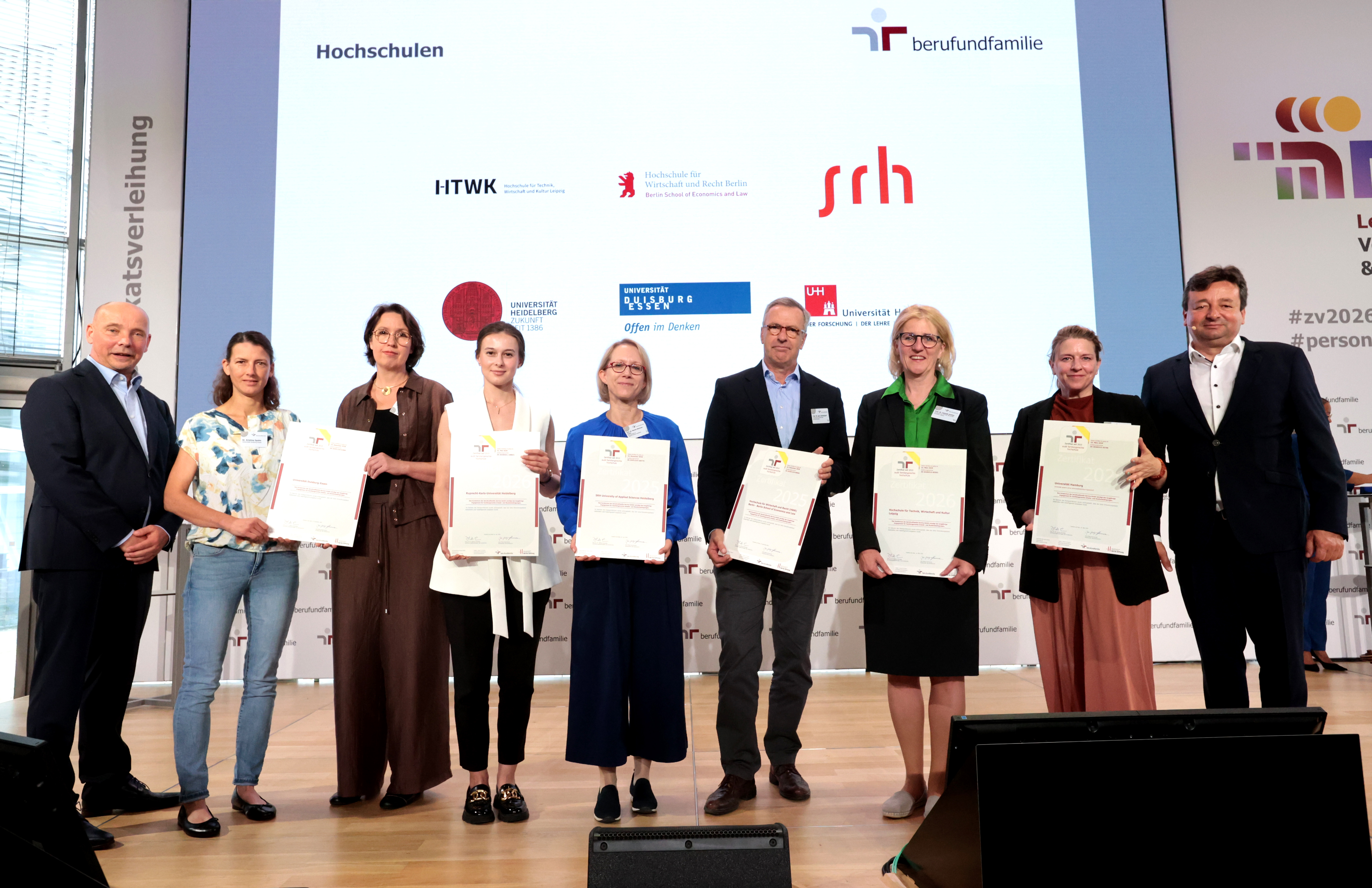 Hochschule für Technik, Wirtschaft und Kultur Leipzig (Z6), Hochschule für Wirtschaft und Recht Berlin (Z4), SRH University of Applied Sciences Heidelberg (Z6), Ruprecht-Karls-Universität Heidelberg (Z6), Universität Duisburg-Essen (Z6), Universität Hamburg (Z6)